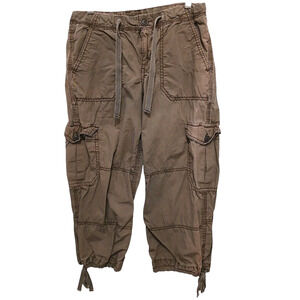 L.O.G.G H&M Label Of Graded Goods Sz 4 Khaki Army Cargo Pants Lagenlook Gorpcore